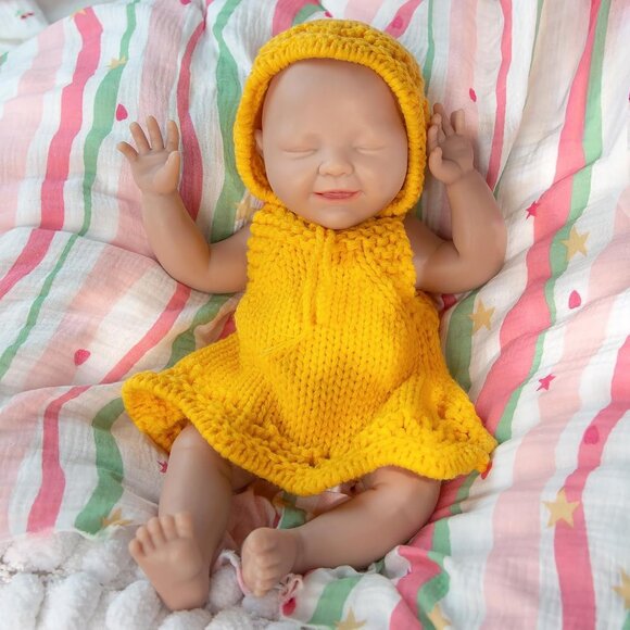 16 inch Realistic Full Silicone Baby Doll Girl Eye Closed Lifelike Reborn Girl - Picture 2 of 7